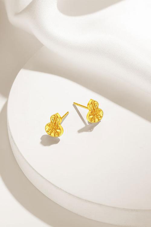 潮宏基足金5g黃金耳釘女計價 葫蘆 eeg30003125 一對款約2.3g【報價